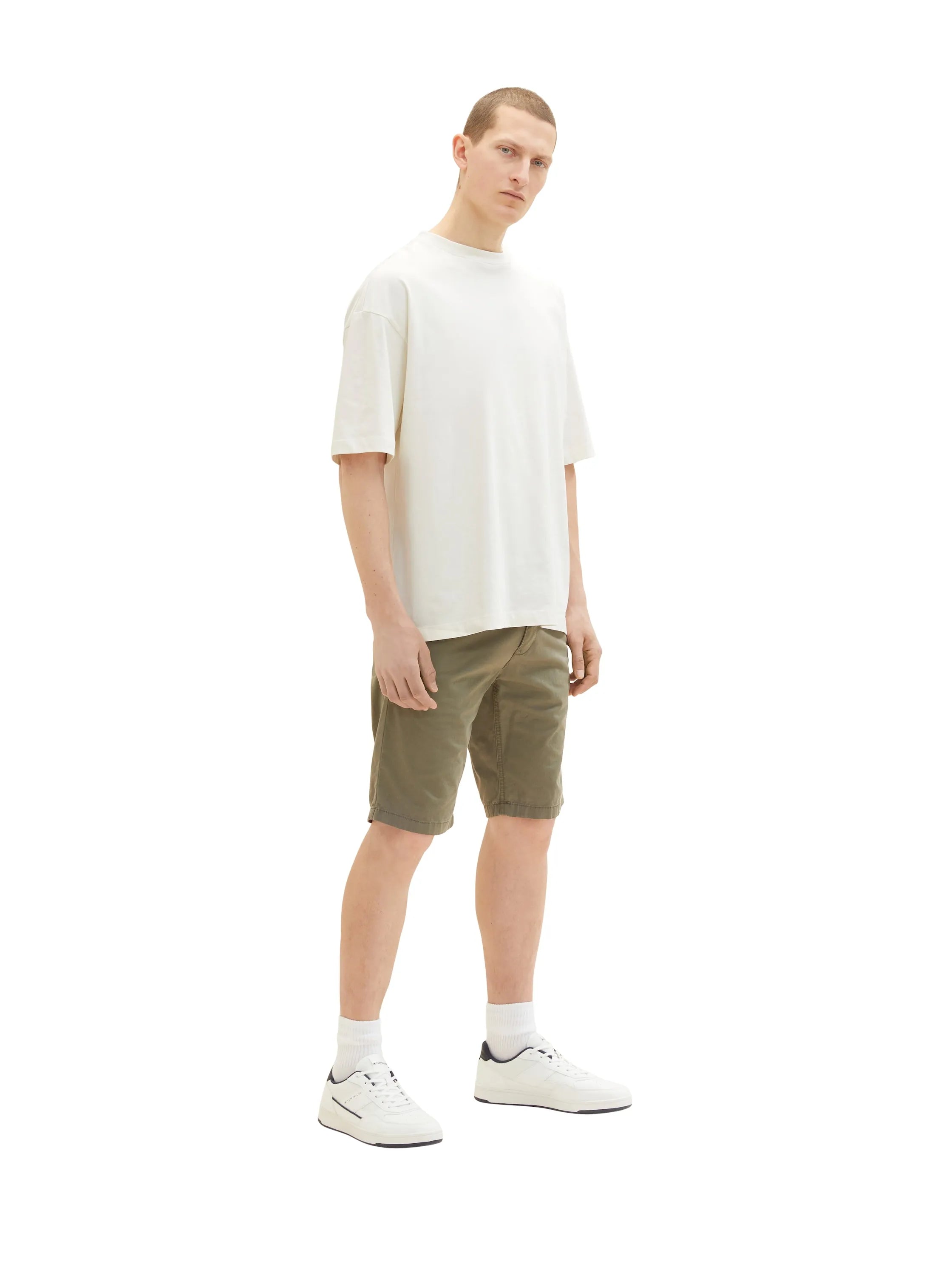 Tom Tailor Dusty Olive Green Men Chino Bermuda Shorts SKU: 1035037_10415 Image 06