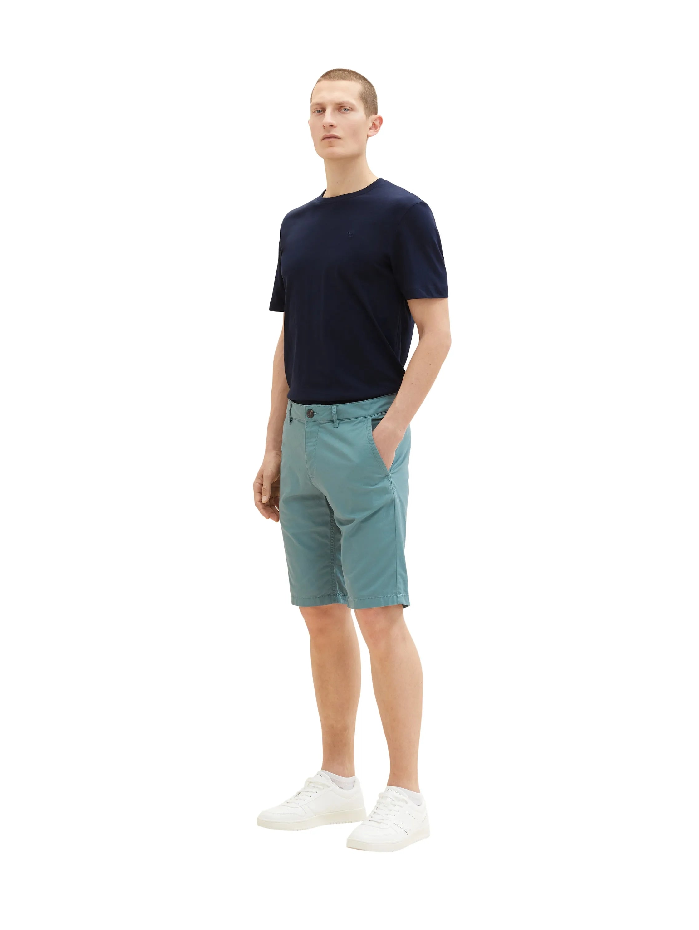 Tom Tailor Deep Bluish Green Men Chino Bermuda Shorts SKU: 1035037_30105 Image 03