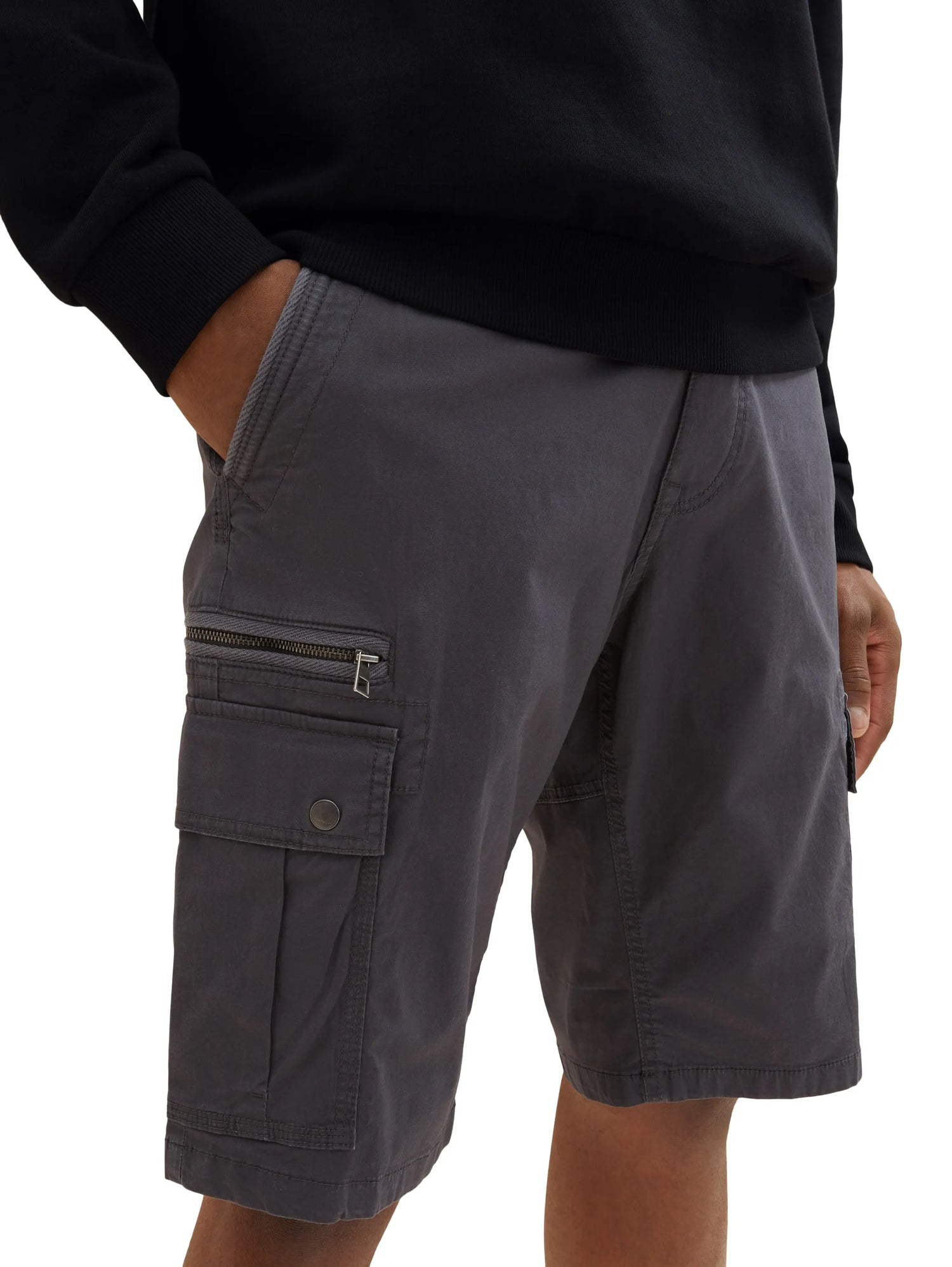Tom Tailor Tarmac Grey Men Cargo Shorts SKU: 1035040_10899 Image 05