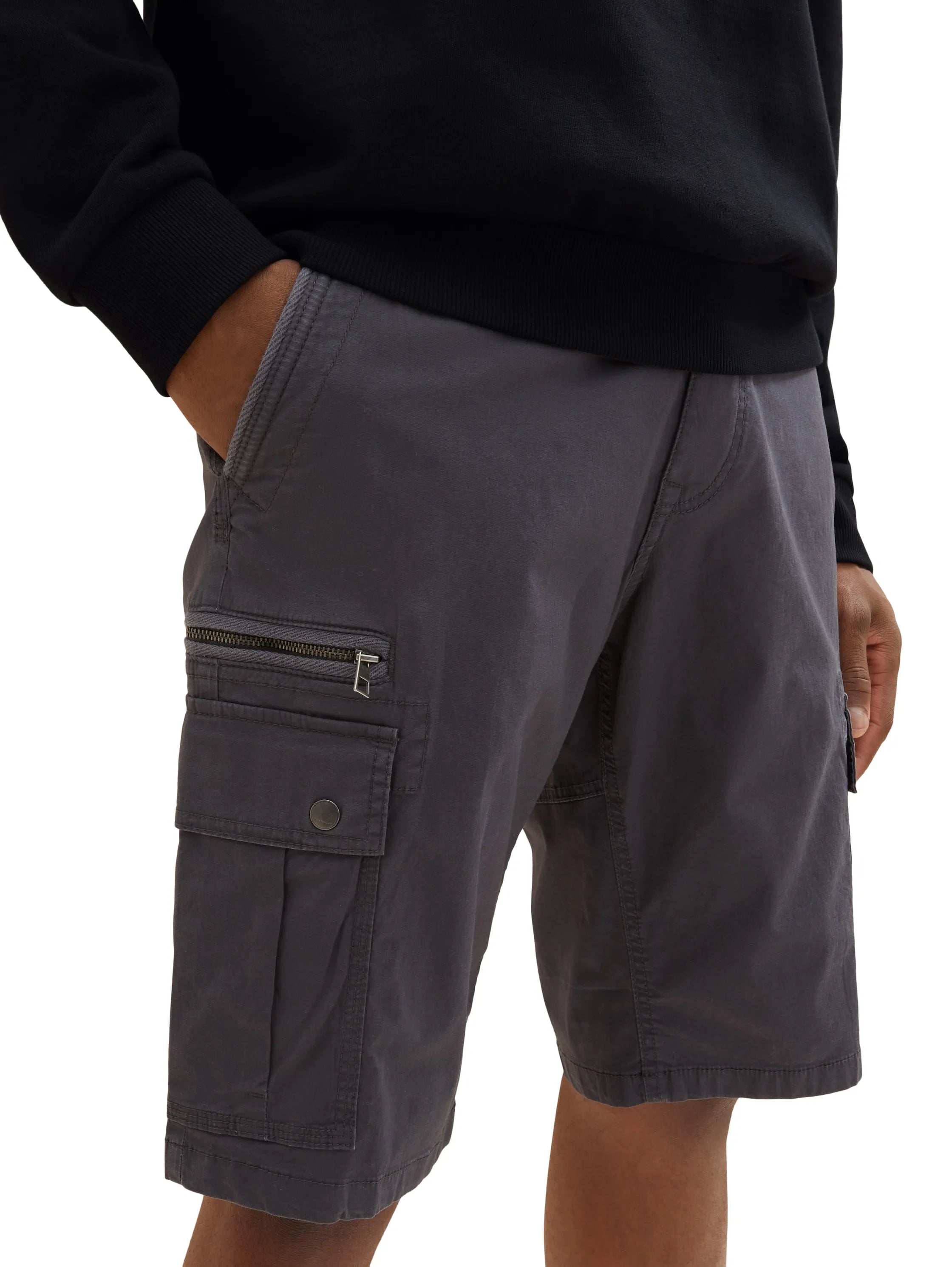 Tom Tailor Tarmac Grey Men Cargo Shorts SKU: 1035040_10899 Image 05