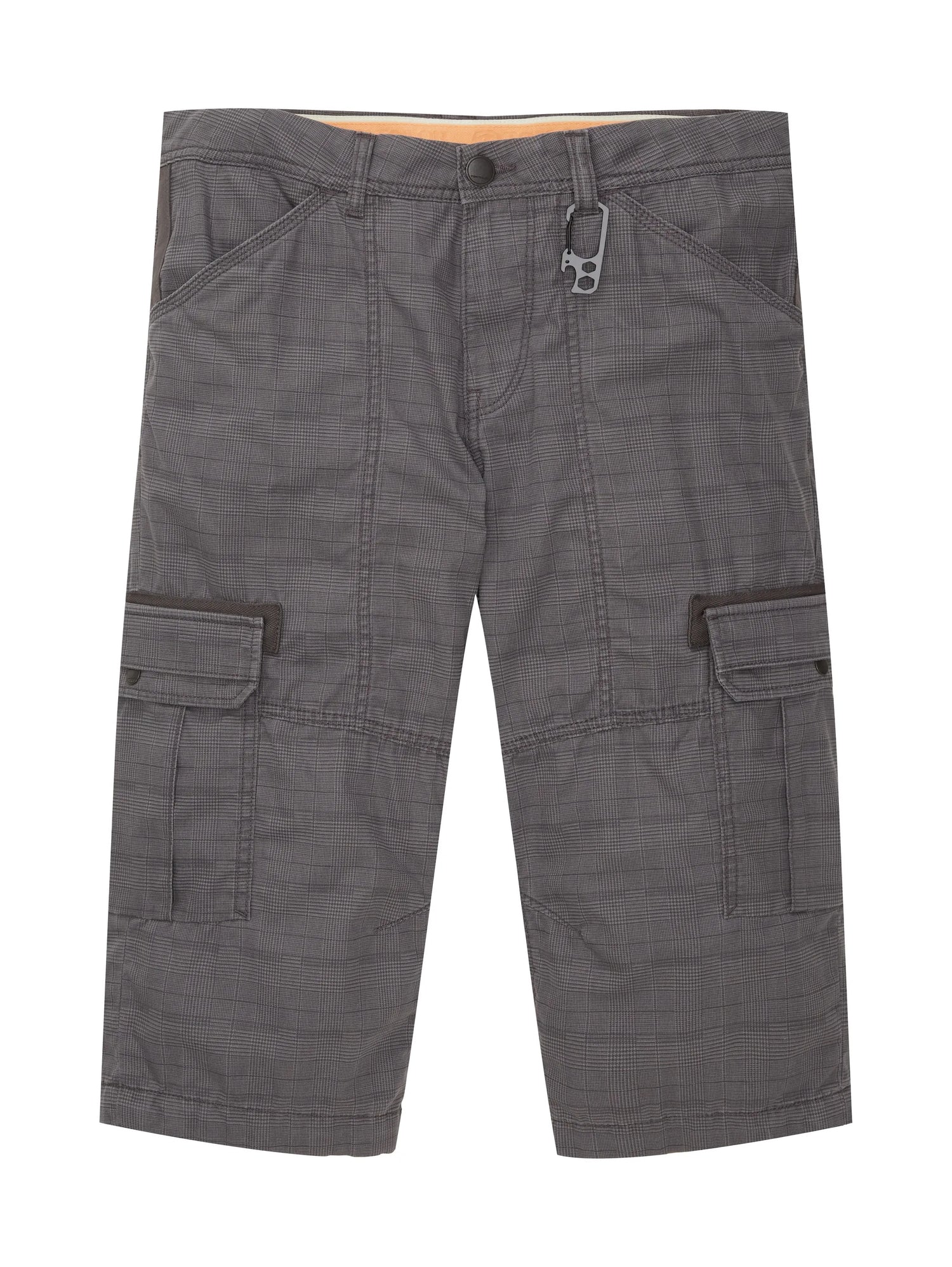 Tom Tailor Grey Anthra Check Men Patterned Cargo Shorts SKU: 1035042_31294 Image 08