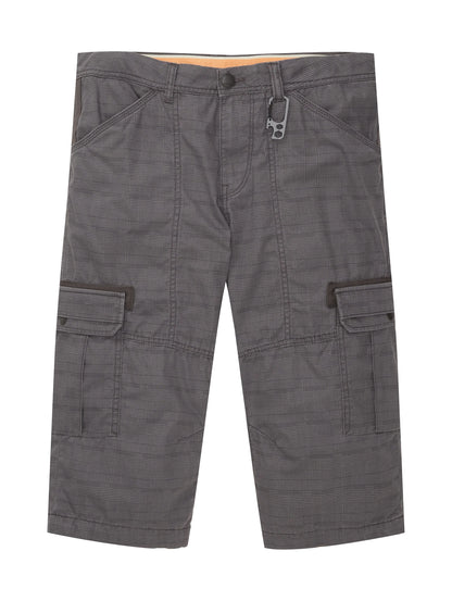 Tom Tailor Grey Anthra Check Men Patterned Cargo Shorts SKU: 1035042_31294 Image 08