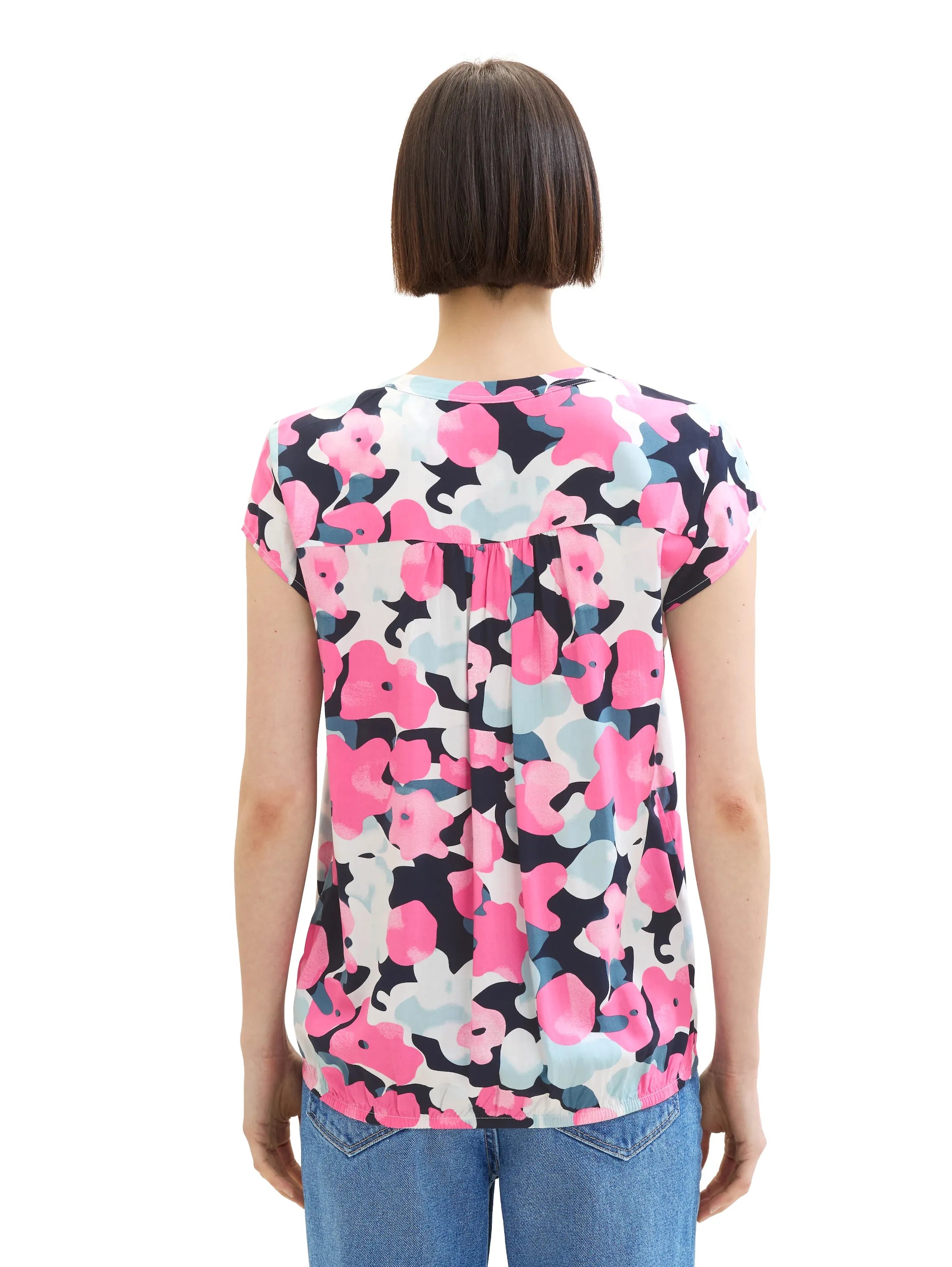 Tom Tailor Pink Colorful Floral Design Women Patterned Blouse SKU: 1035245_35290 Image 03