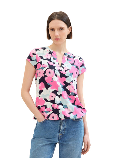 Tom Tailor Pink Colorful Floral Design Women Patterned Blouse SKU: 1035245_35290 Image 04
