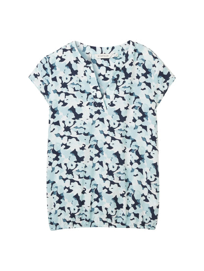Tom Tailor Blue Small Floral Design Women Patterned Blouse SKU: 1035245_35291 Image 07