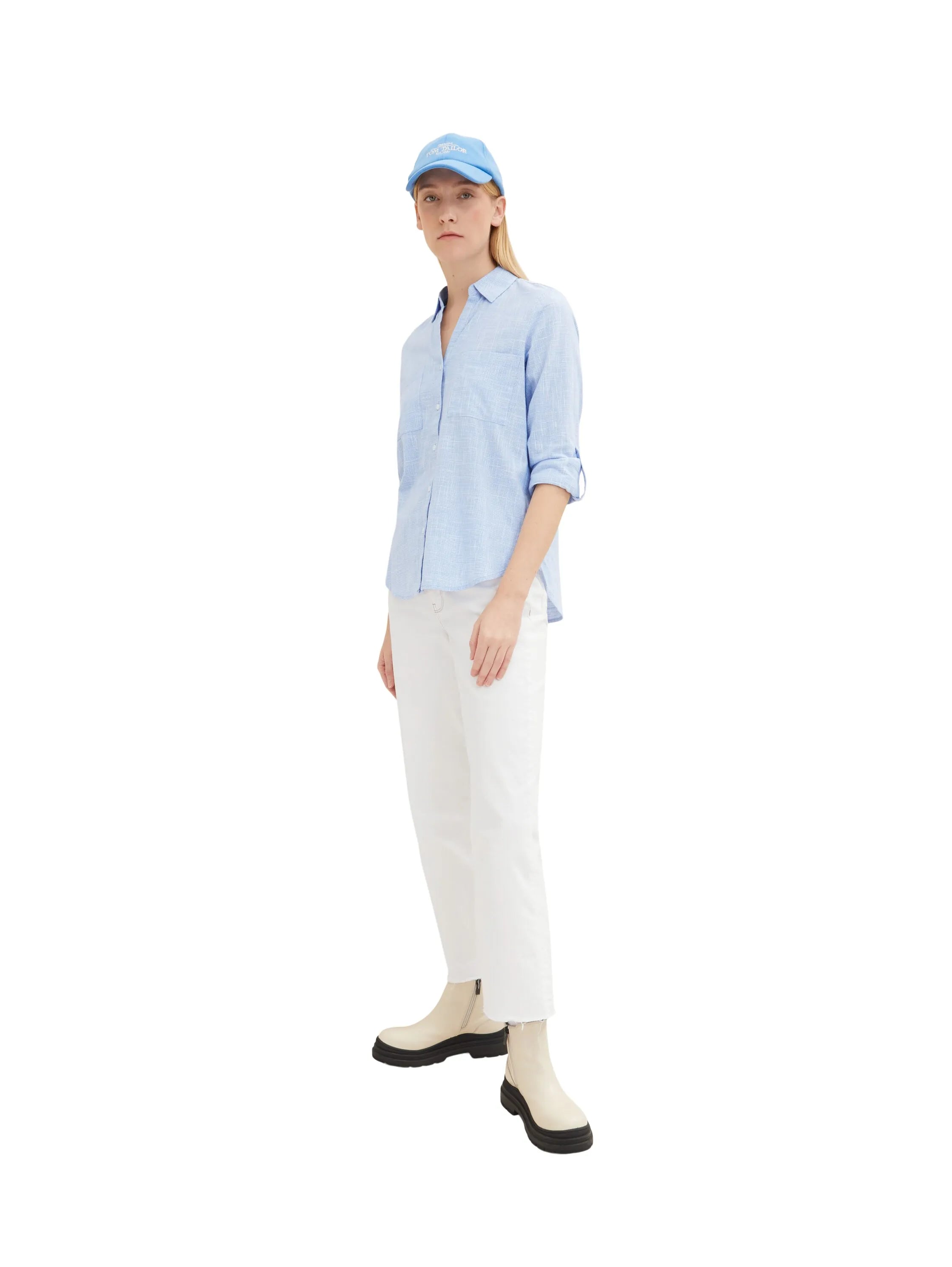 Tom Tailor Dreamy Blue Women Blouse with Chest Pockets SKU: 1035247_22758 Image 01