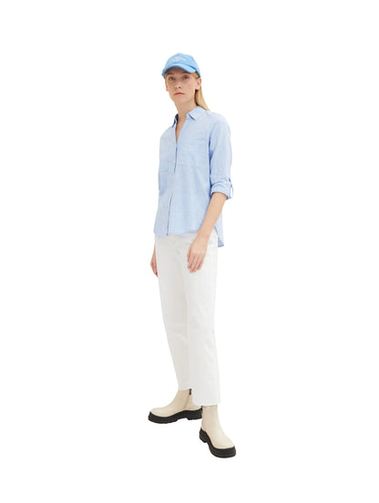 Tom Tailor Dreamy Blue Women Blouse with Chest Pockets SKU: 1035247_22758 Image 01