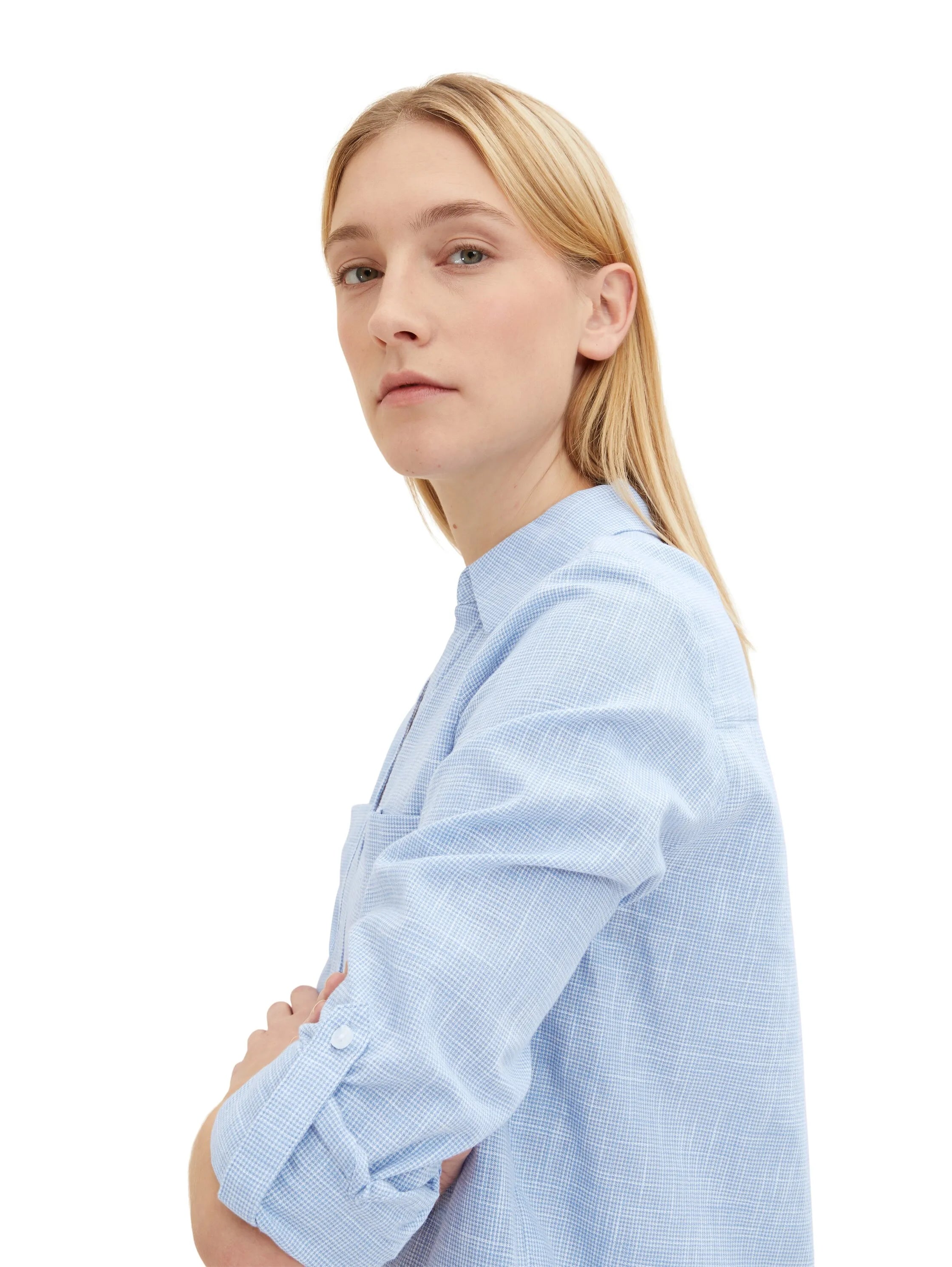 Tom Tailor Dreamy Blue Women Blouse with Chest Pockets SKU: 1035247_22758 Image 03