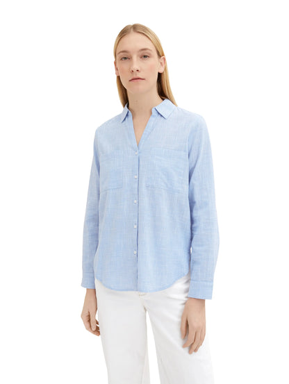 Tom Tailor Dreamy Blue Women Blouse with Chest Pockets SKU: 1035247_22758 Image 04