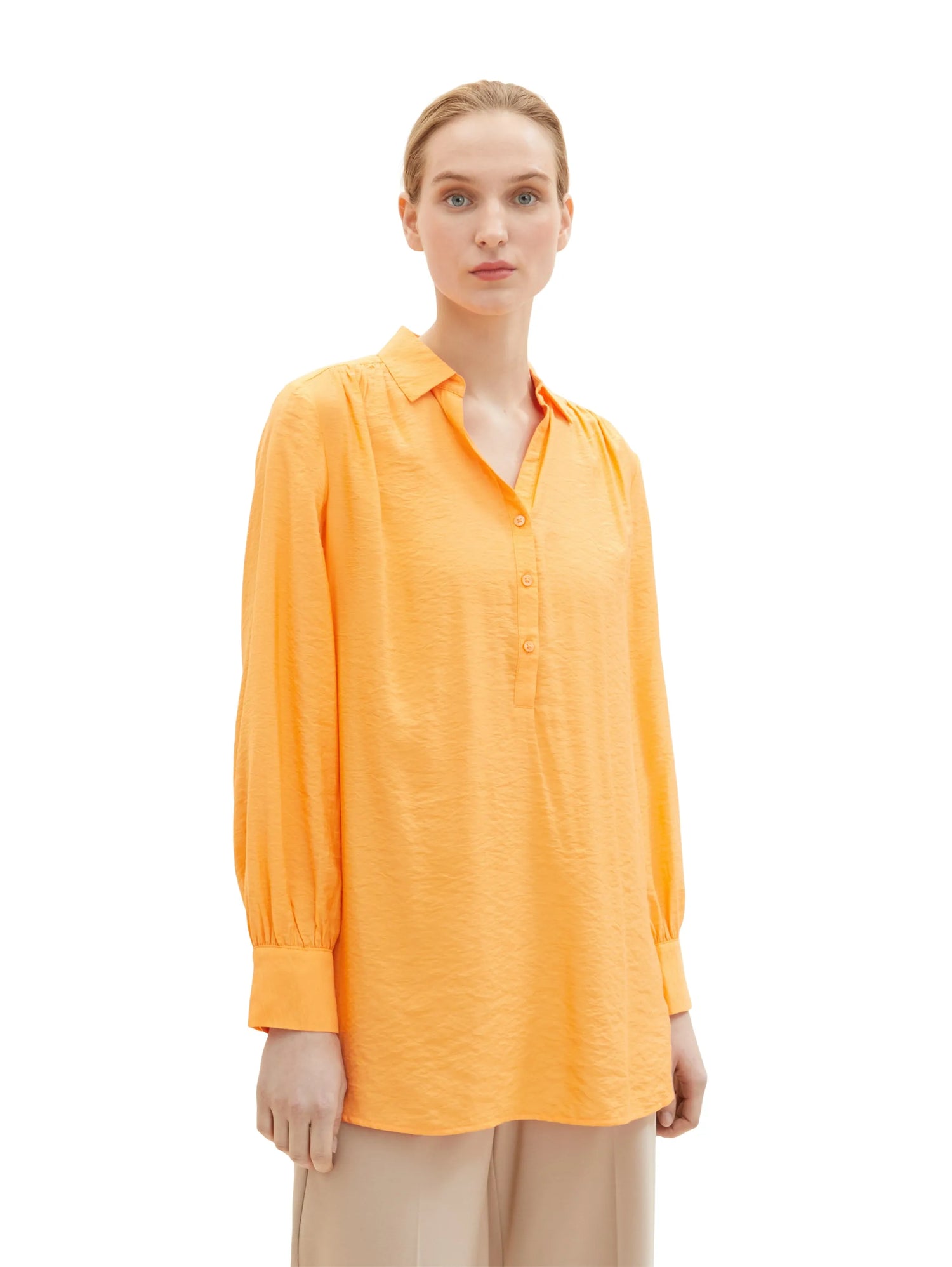 Tom Tailor Bright Mango Orange Women Long-Cut Blouse SKU: 1035253_29751 Image 05