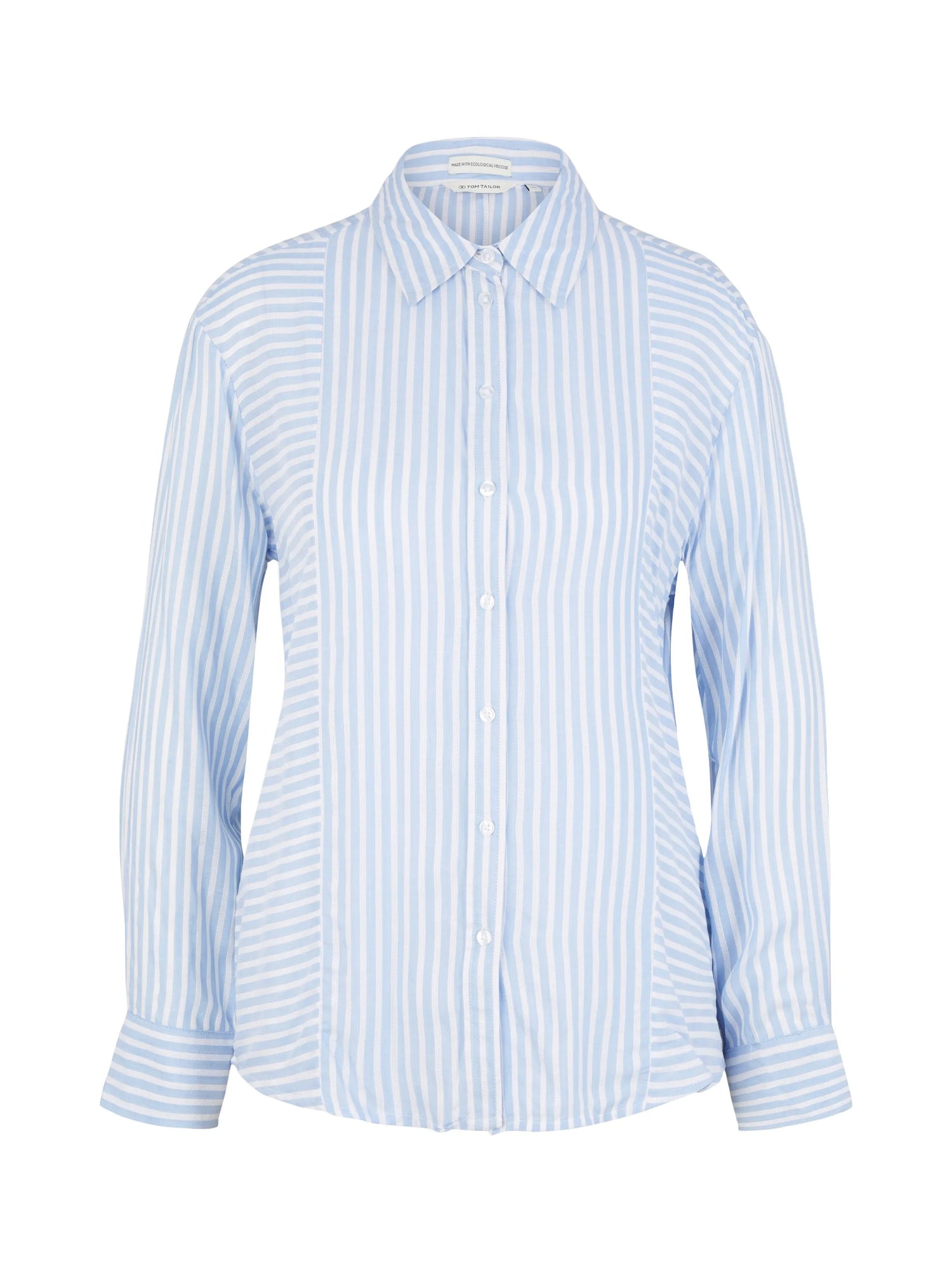Tom Tailor Blue White Thin Stripe Women Blouse Stripe Mix SKU: 1035265_31403 Image 07
