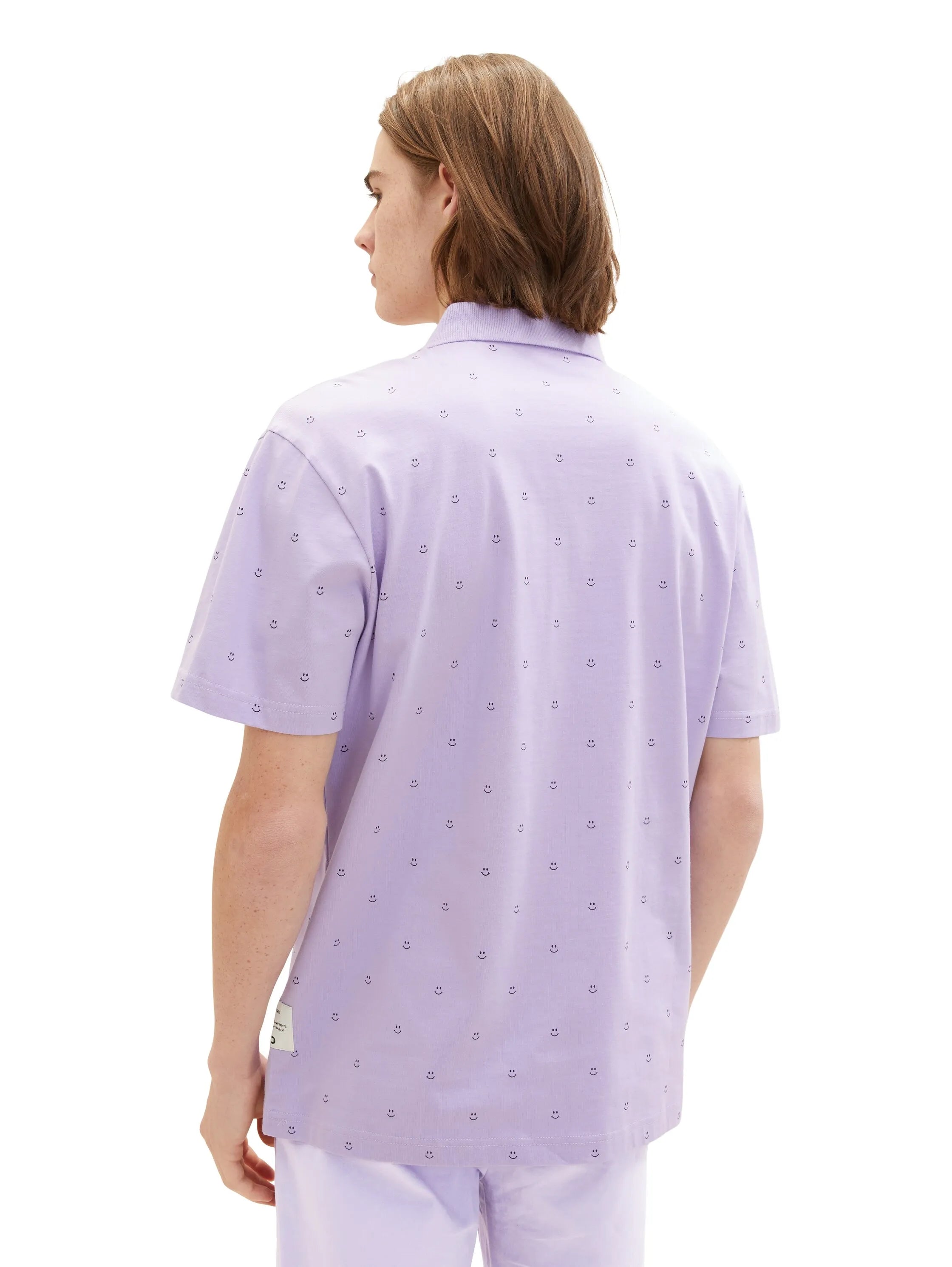 Denim Tom Tailor Lilac Smiley Print Men Polo Shirt with an All-Over Print SKU: 1035287_31566 Image 03
