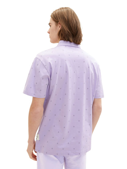 Denim Tom Tailor Lilac Smiley Print Men Polo Shirt with an All-Over Print SKU: 1035287_31566 Image 03