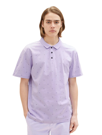 Denim Tom Tailor Lilac Smiley Print Men Polo Shirt with an All-Over Print SKU: 1035287_31566 Image 04