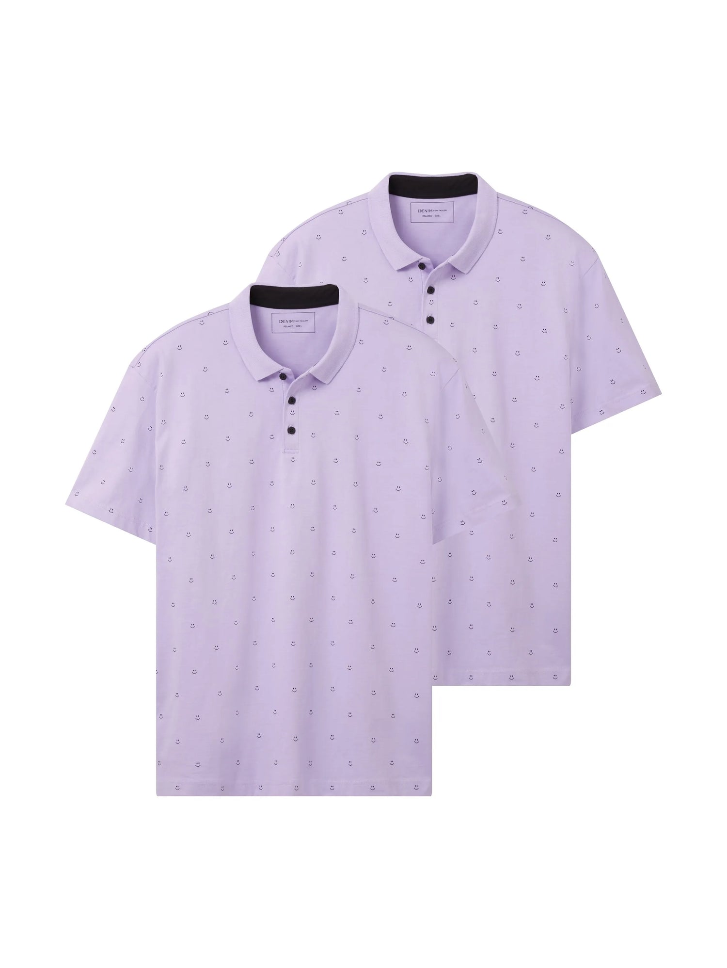 Denim Tom Tailor Lilac Smiley Print Men Polo Shirt with an All-Over Print SKU: 1035287_31566 Image 07