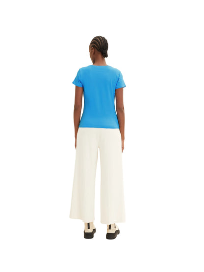 Denim Tom Tailor Rainy Sky Blue Women T-Shirt with a Logo Print SKU: 1035361_18395 Image 03