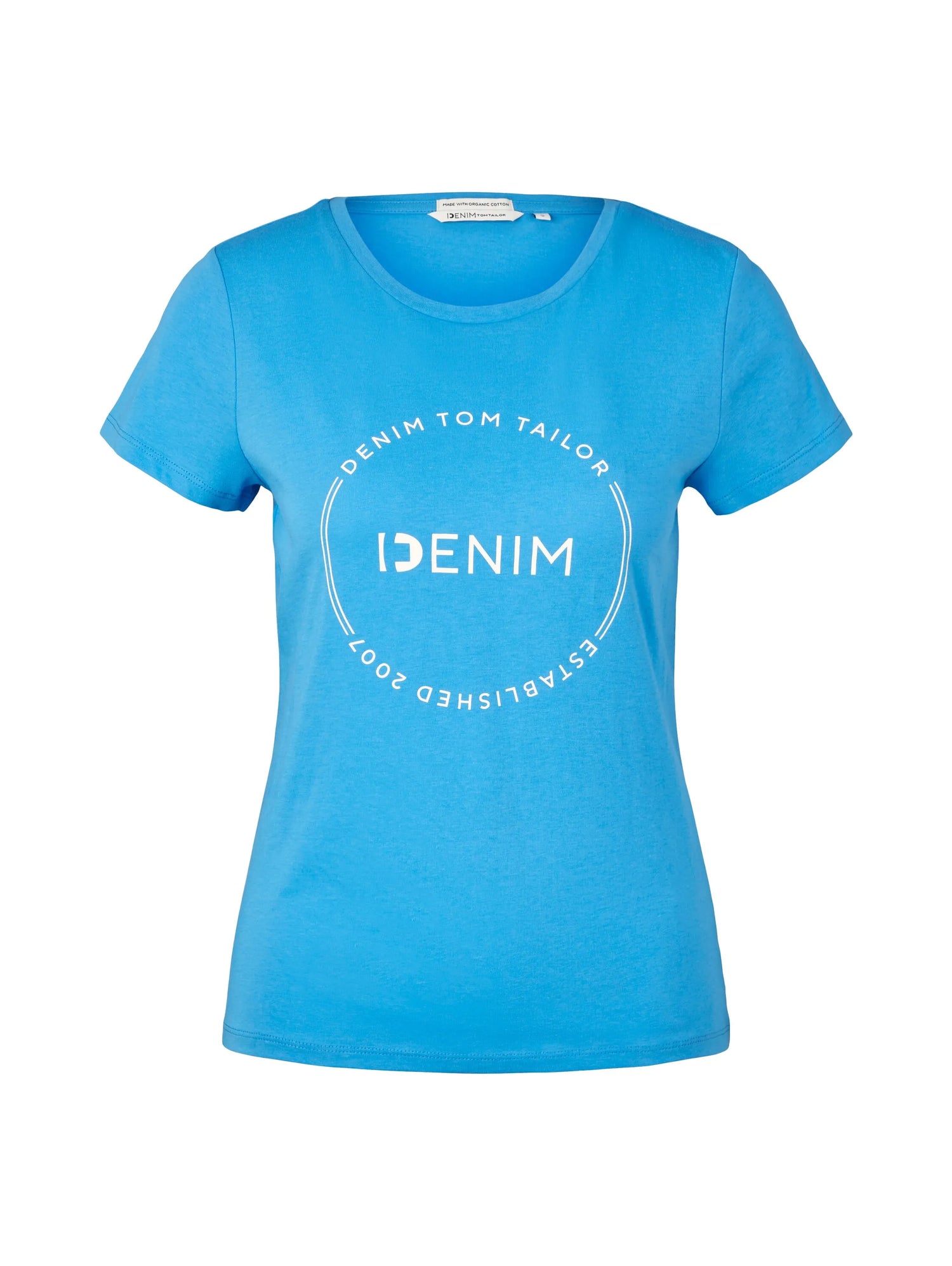 Denim Tom Tailor Rainy Sky Blue Women T-Shirt with a Logo Print SKU: 1035361_18395 Image 07