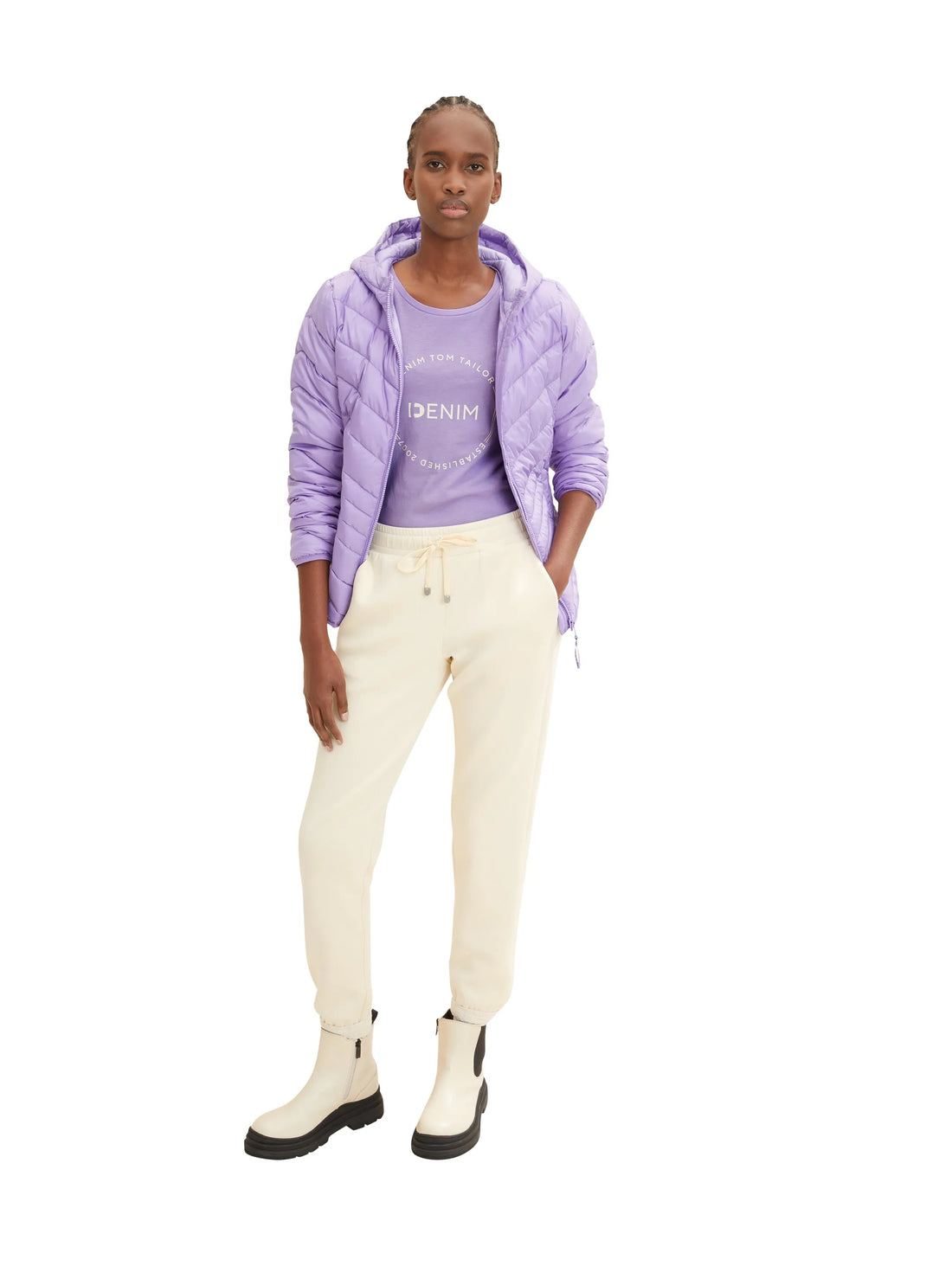 Denim Tom Tailor Lilac Vibe Women T-Shirt with a Logo Print SKU: 1035361_31042 Image 02
