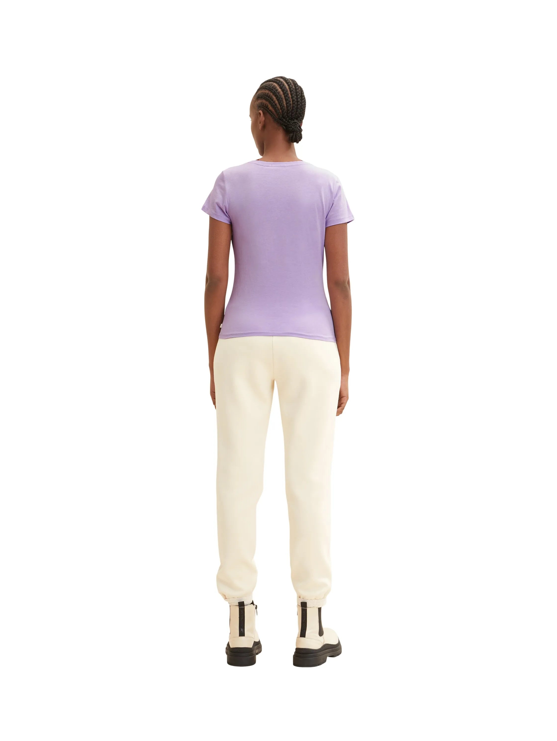 Denim Tom Tailor Lilac Vibe Women T-Shirt with a Logo Print SKU: 1035361_31042 Image 03