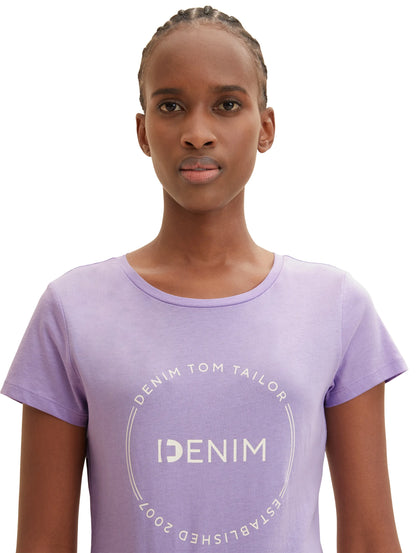Denim Tom Tailor Lilac Vibe Women T-Shirt with a Logo Print SKU: 1035361_31042 Image 04