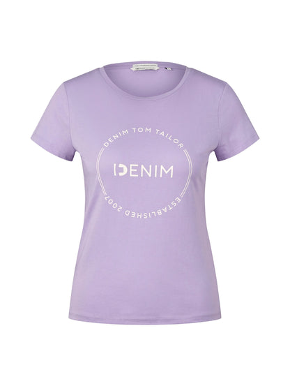 Denim Tom Tailor Lilac Vibe Women T-Shirt with a Logo Print SKU: 1035361_31042 Image 07