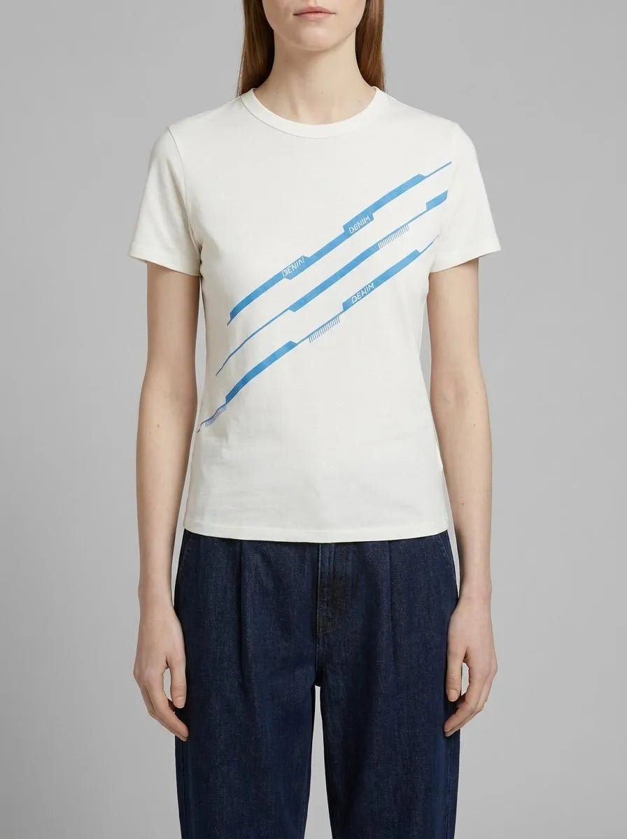 Denim Tom Tailor Gardenia White Women T-Shirt with a Print SKU: 1035364_10348 Image 00