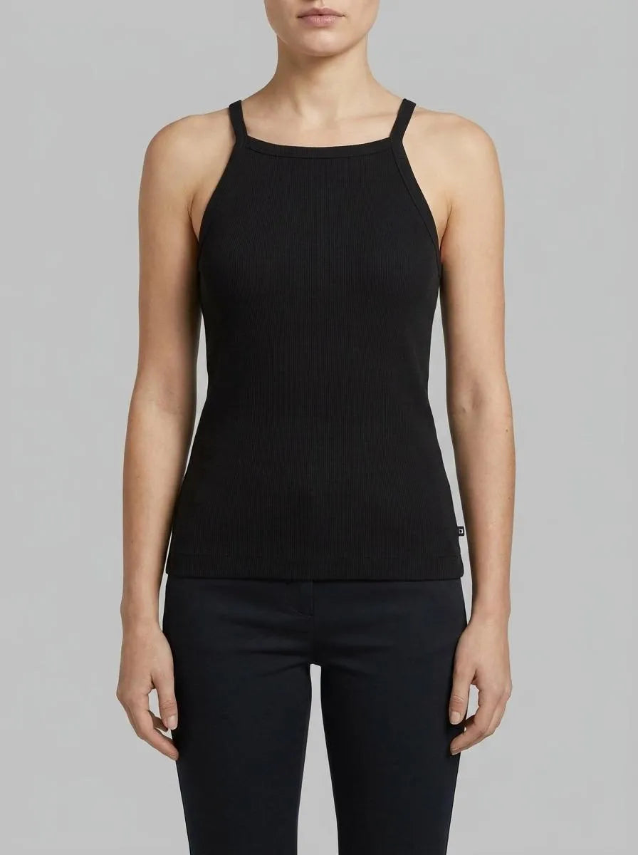Denim Tom Tailor Deep Black Women Ribbed Tank Top SKU: 1035368_14482 Image 00