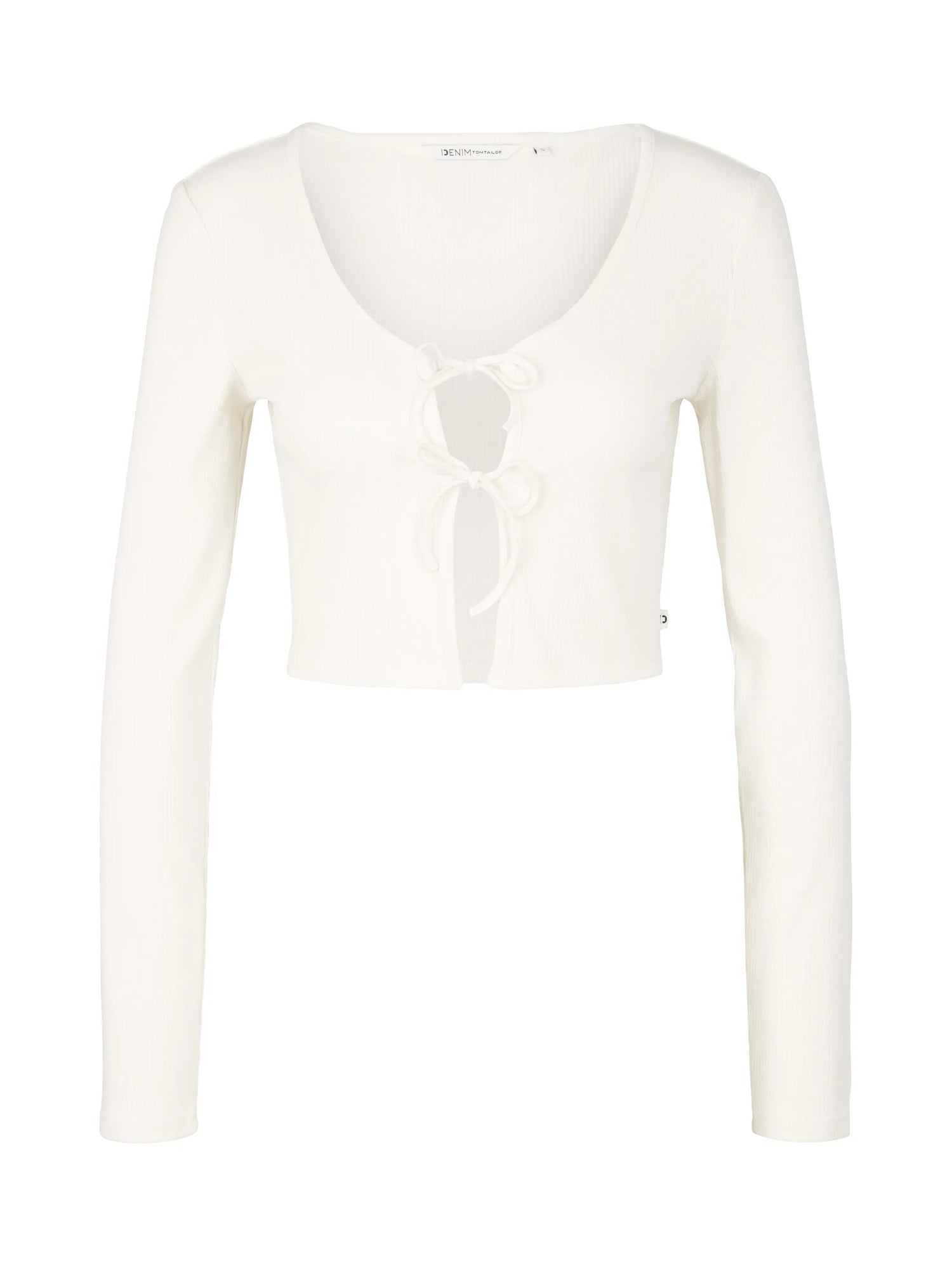 Denim Tom Tailor Gardenia White Women Ribbed Bolero T-Shirt SKU: 1035373_10348 Image 07