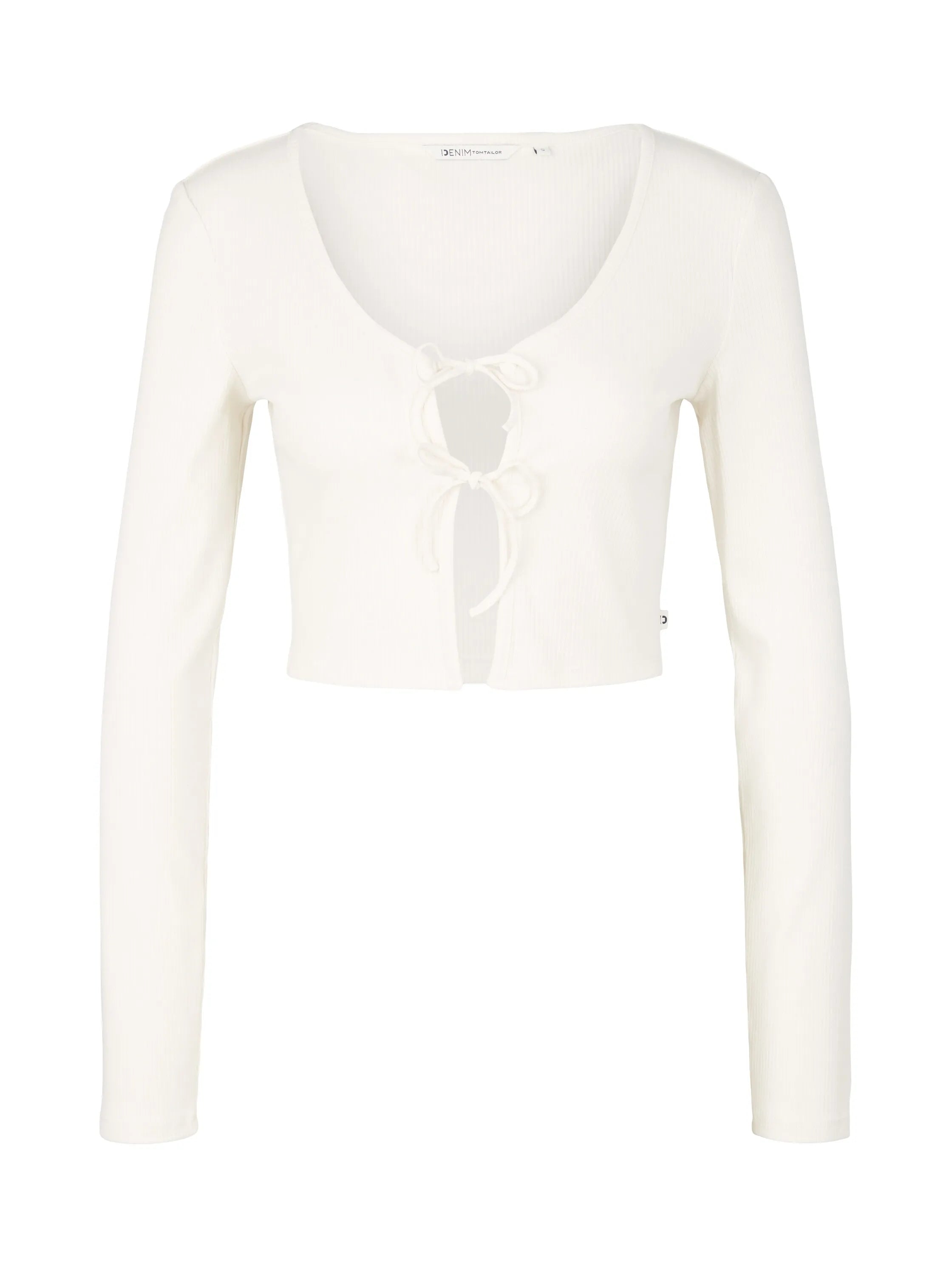 Denim Tom Tailor Gardenia White Women Ribbed Bolero T-Shirt SKU: 1035373_10348 Image 07