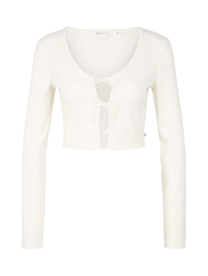 Denim Tom Tailor Gardenia White Women Ribbed Bolero T-Shirt SKU: 1035373_10348 Image 07
