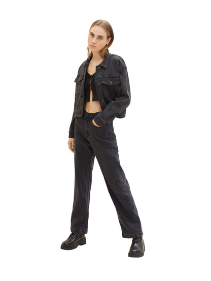 Denim Tom Tailor Deep Black Women Ribbed Bolero T-Shirt SKU: 1035373_14482 Image 02