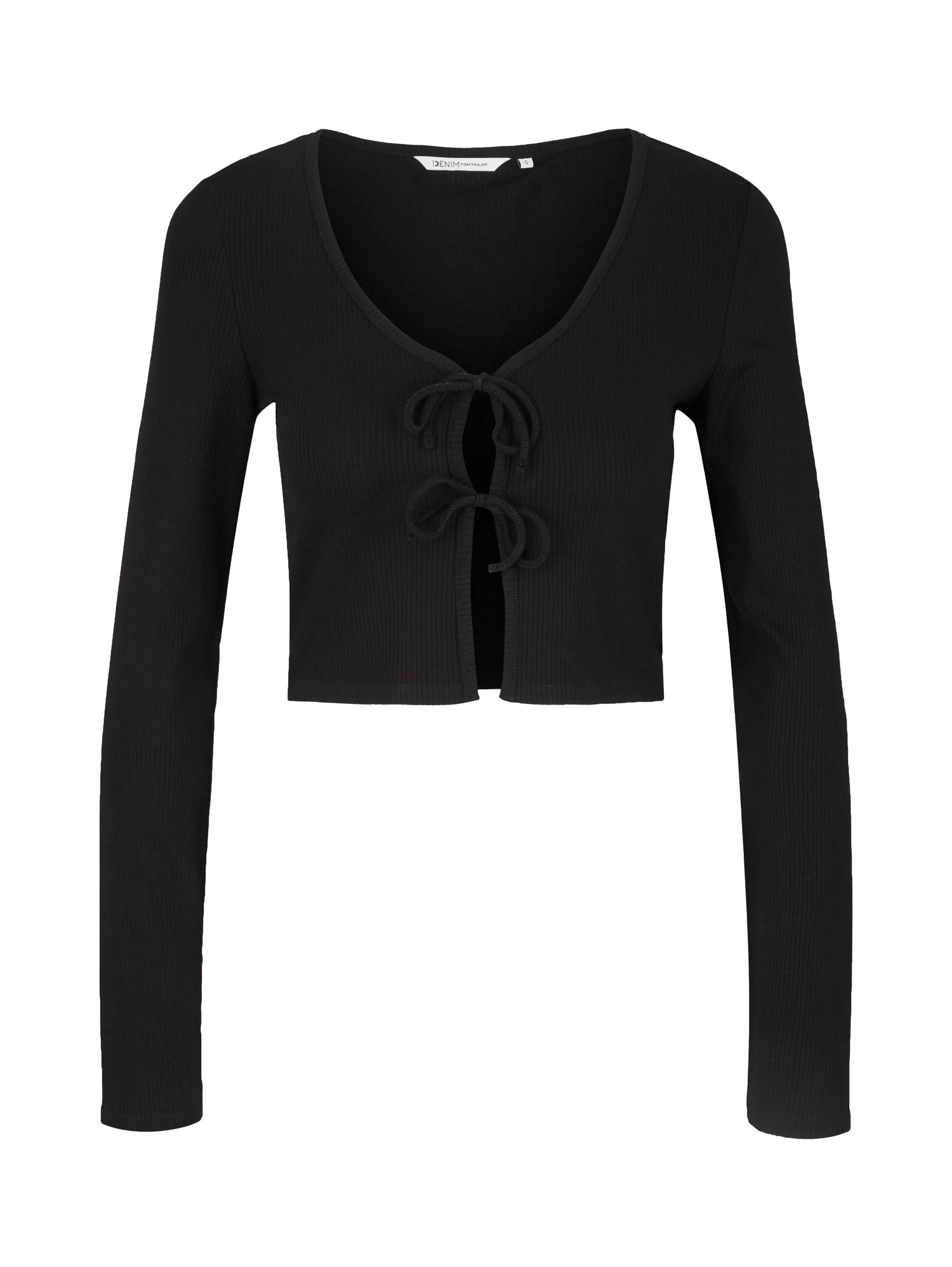 Denim Tom Tailor Deep Black Women Ribbed Bolero T-Shirt SKU: 1035373_14482 Image 08