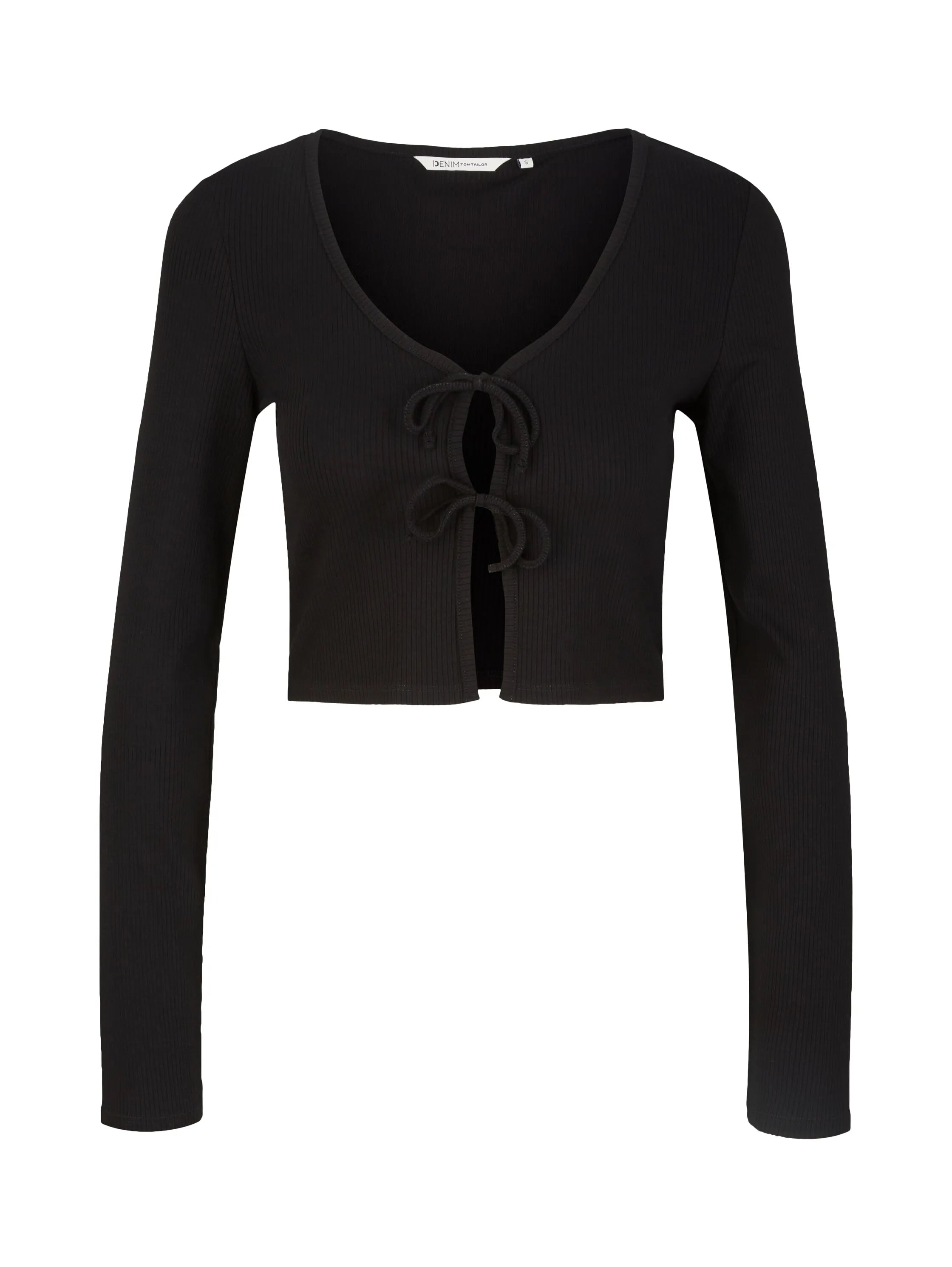 Denim Tom Tailor Deep Black Women Ribbed Bolero T-Shirt SKU: 1035373_14482 Image 08