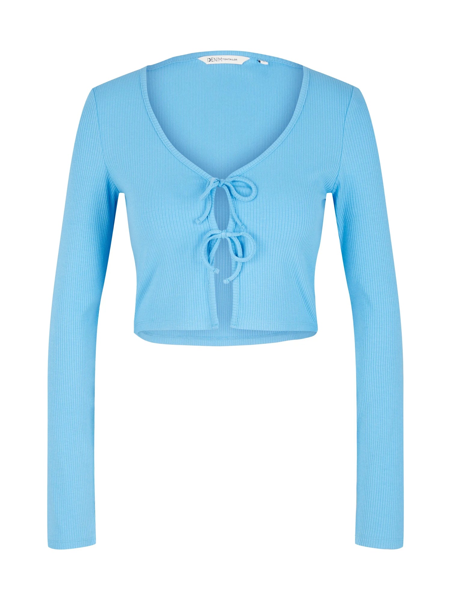 Denim Tom Tailor Rainy Sky Blue Women Ribbed Bolero T-Shirt SKU: 1035373_18395 Image 07