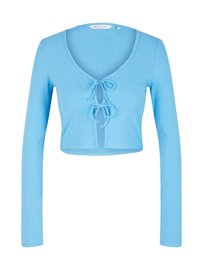 Denim Tom Tailor Rainy Sky Blue Women Ribbed Bolero T-Shirt SKU: 1035373_18395 Image 07