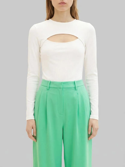 Denim Tom Tailor Gardenia White Women Long-Sleeved Shirt with a Cut-Out SKU: 1035376_10348 Image 00