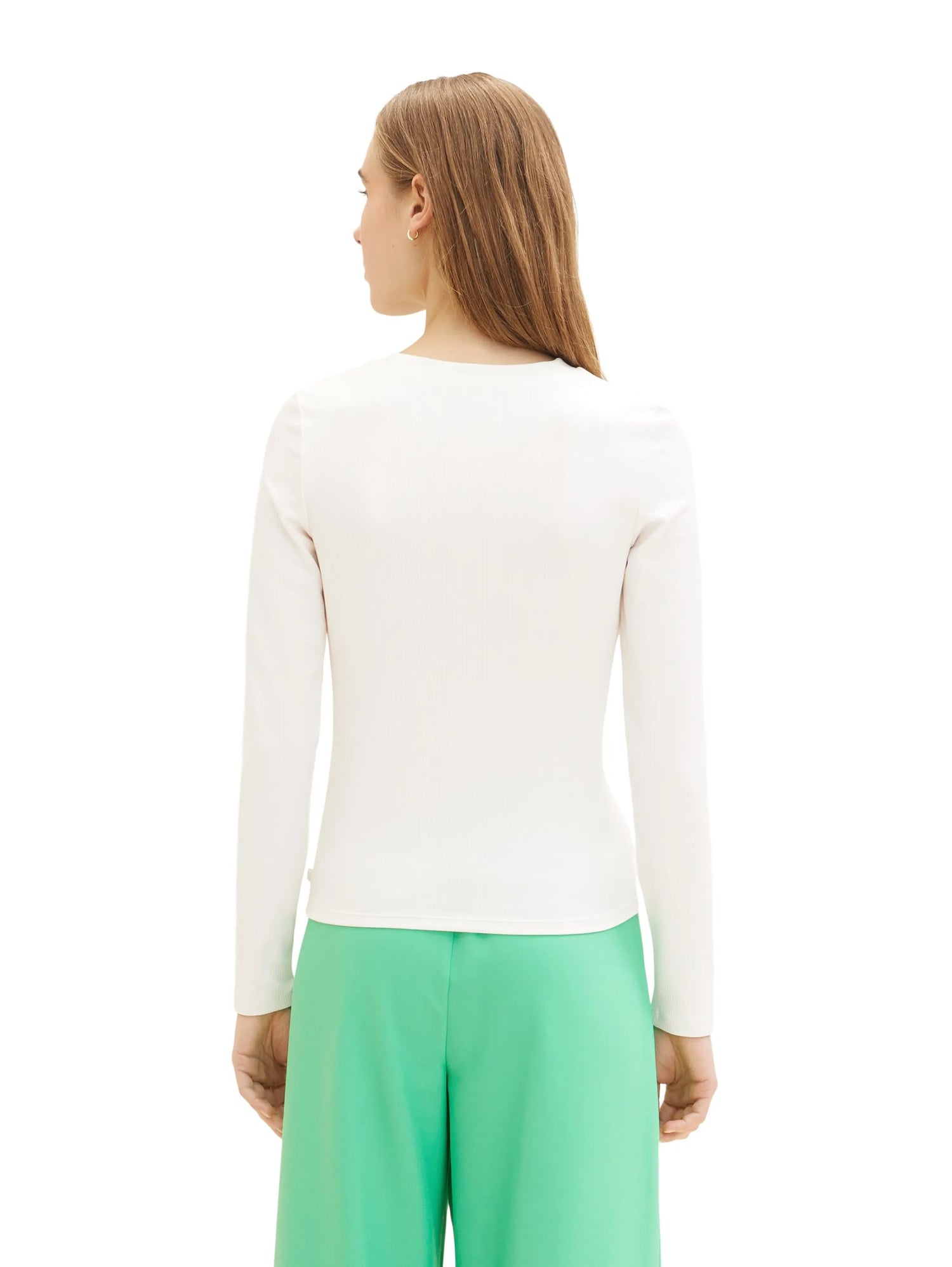 Denim Tom Tailor Gardenia White Women Long-Sleeved Shirt with a Cut-Out SKU: 1035376_10348 Image 03