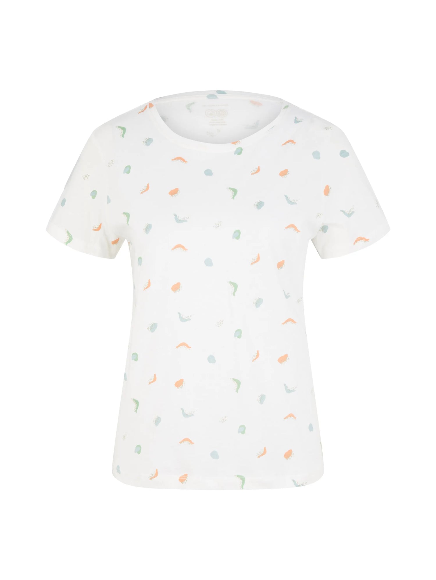 Tom Tailor Offwhite Abstract Dot Print Women T-Shirt with a Print SKU: 1035378_31577 Image 07