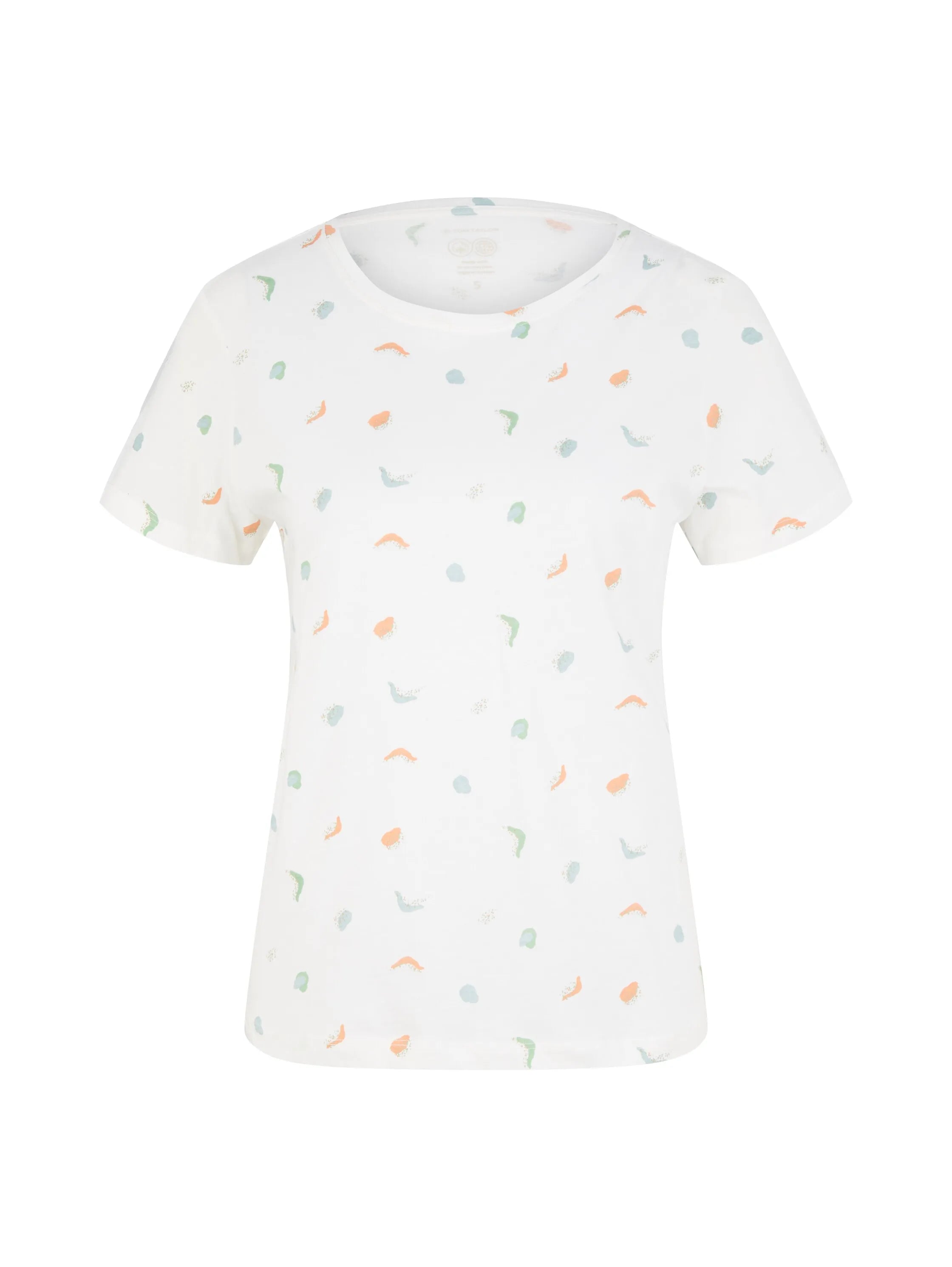 Tom Tailor Offwhite Abstract Dot Print Women T-Shirt with a Print SKU: 1035378_31577 Image 07