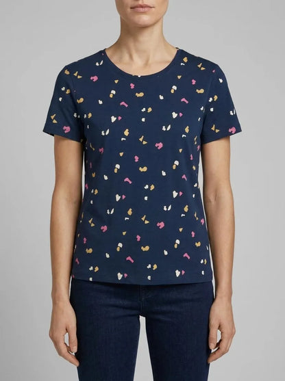 Tom Tailor Navy Geo Shapes Design Women T-Shirt with a Print SKU: 1035378_31790 Image 00