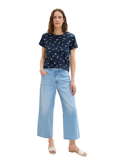 Tom Tailor Navy Geo Shapes Design Women T-Shirt with a Print SKU: 1035378_31790 Image 02