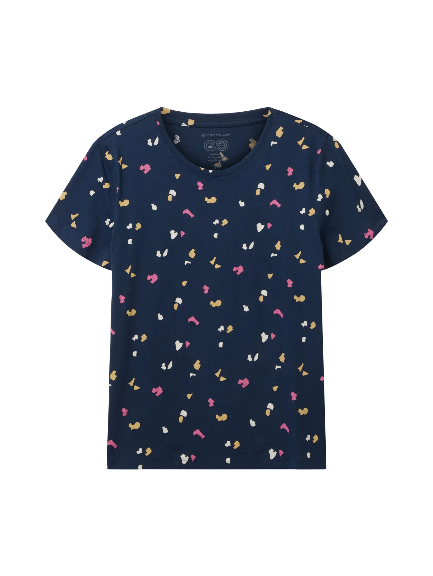 Tom Tailor Navy Geo Shapes Design Women T-Shirt with a Print SKU: 1035378_31790 Image 07