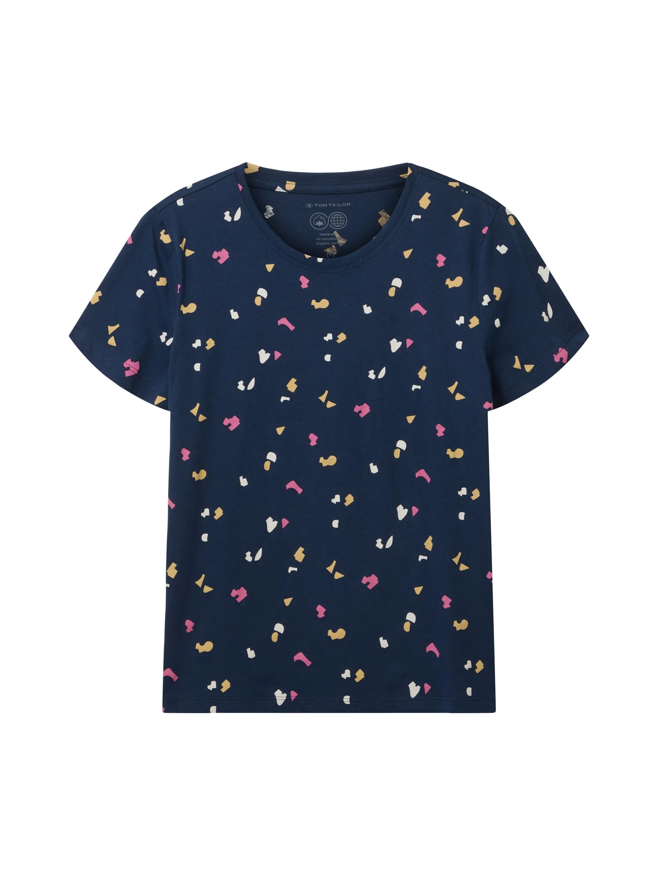 Tom Tailor Navy Geo Shapes Design Women T-Shirt with a Print SKU: 1035378_31790 Image 07