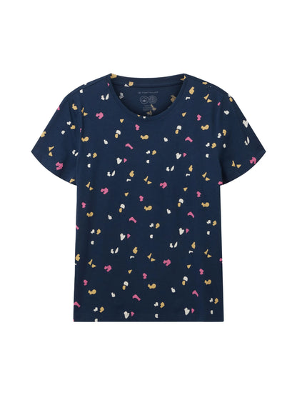 Tom Tailor Navy Geo Shapes Design Women T-Shirt with a Print SKU: 1035378_31790 Image 07