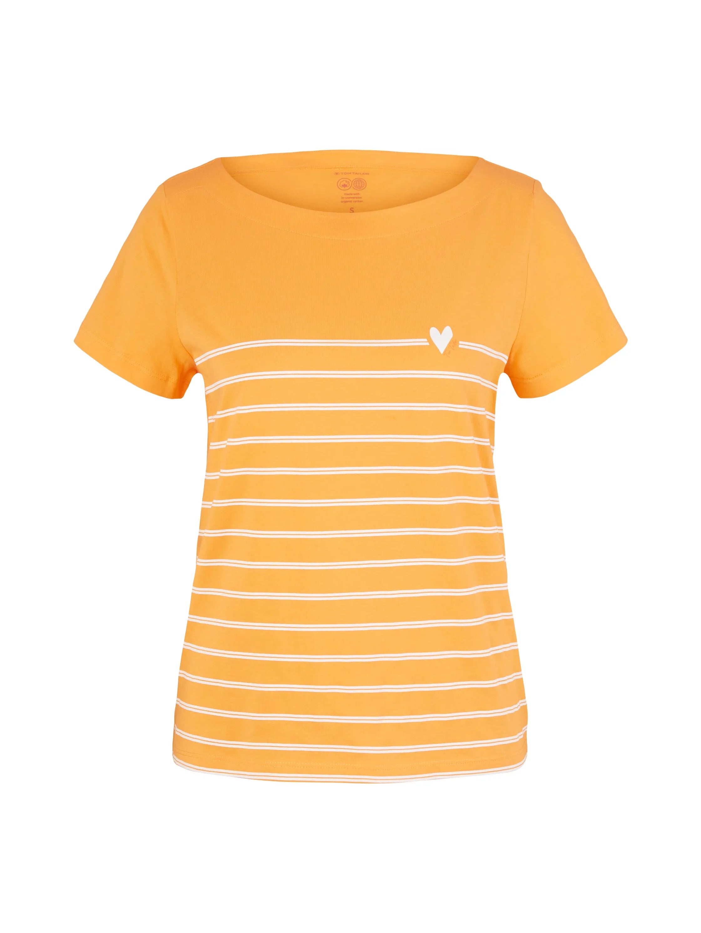 Tom Tailor Bright Mango Orange Women T-Shirt Boat Neck SKU: 1035381_29751 Image 07