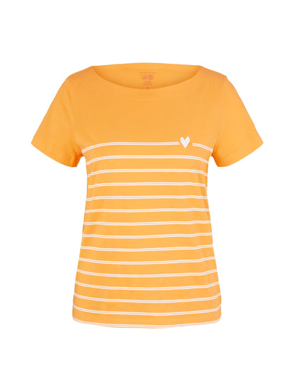 Tom Tailor Bright Mango Orange Women T-Shirt Boat Neck SKU: 1035381_29751 Image 07
