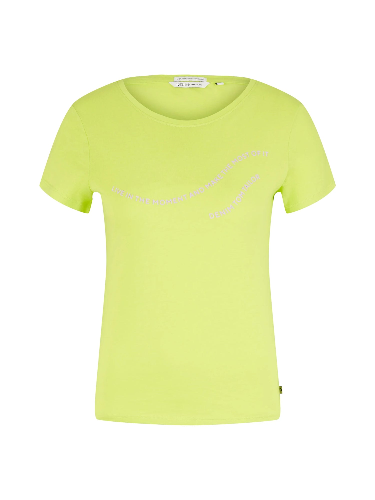 Denim Tom Tailor Neon Lime Women T-Shirt with a Text Print SKU: 1035383_24702 Image 07