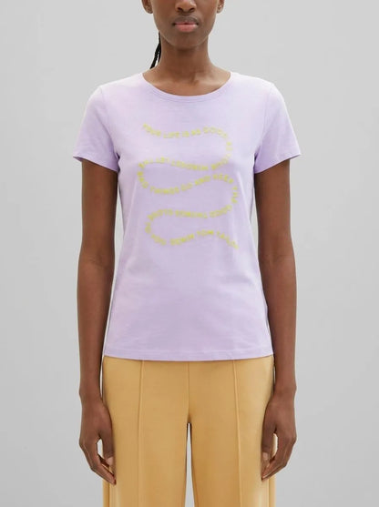 Denim Tom Tailor Lilac Vibe Women T-Shirt with a Text Print SKU: 1035383_31042 Image 00