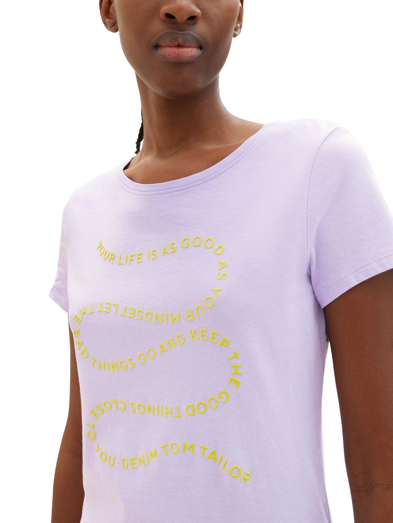 Denim Tom Tailor Lilac Vibe Women T-Shirt with a Text Print SKU: 1035383_31042 Image 05