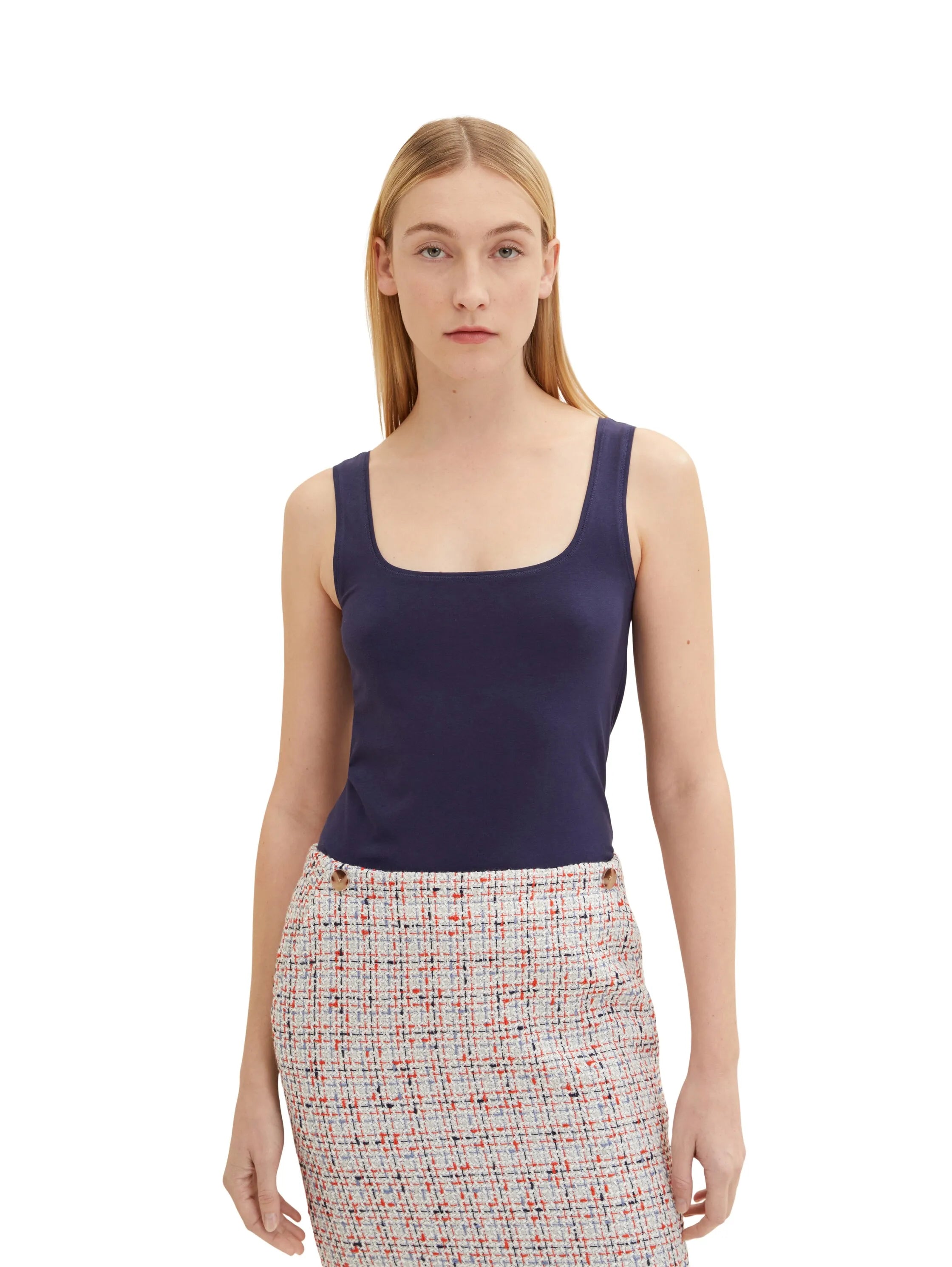 Tom Tailor Atlantic Ocean Blue Women Top with a Square Neckline SKU: 1035393_11331 Image 04